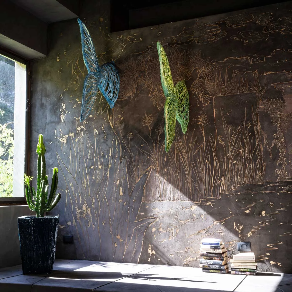 Amana - Recycled fabric, resin and acrylic sculpture