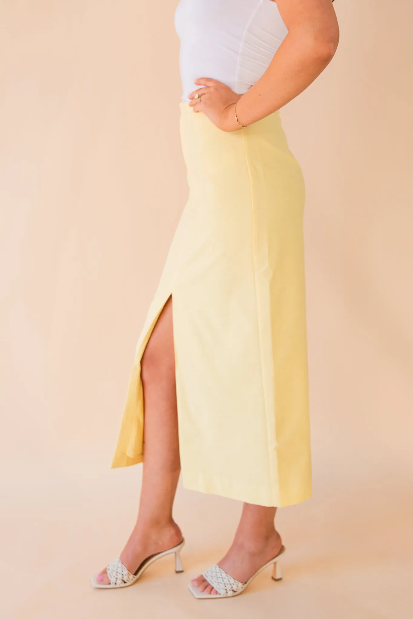April Front Slit Maxi Skirt