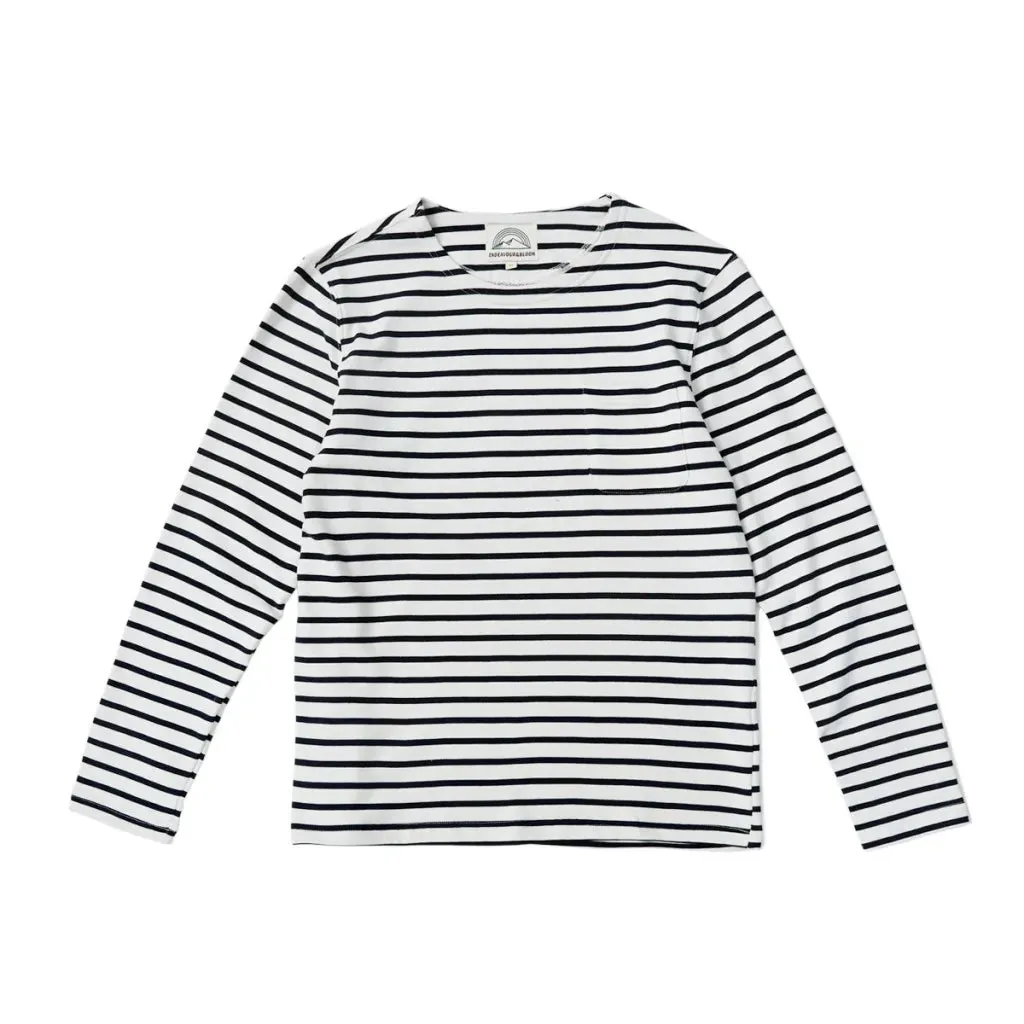Breton Stripe Pocket T-shirt with Long Sleeves