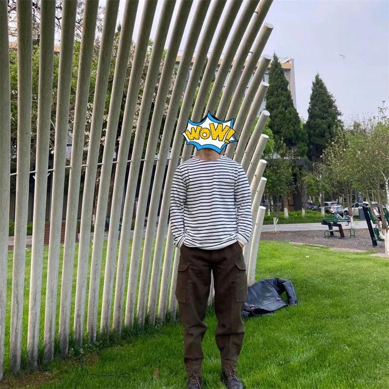Breton Stripe Pocket T-shirt with Long Sleeves