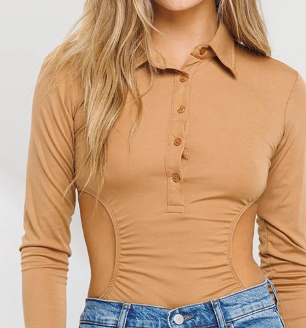 “Button Down” Collared Bodysuit