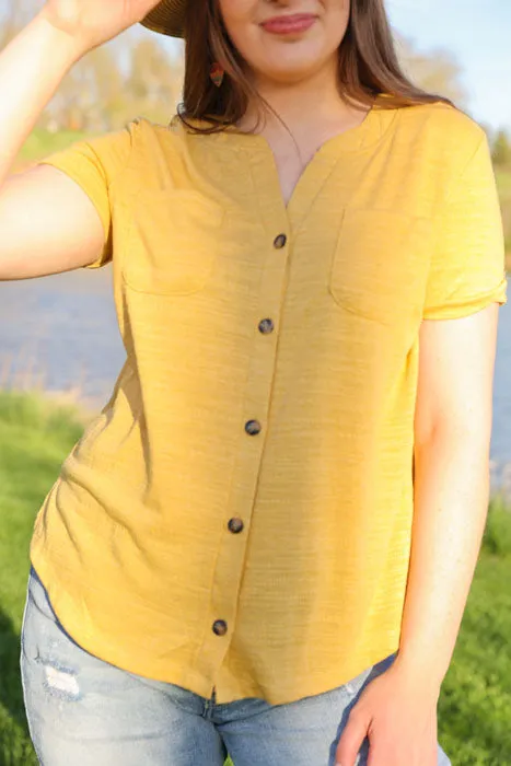 Button Down Top In Yellow