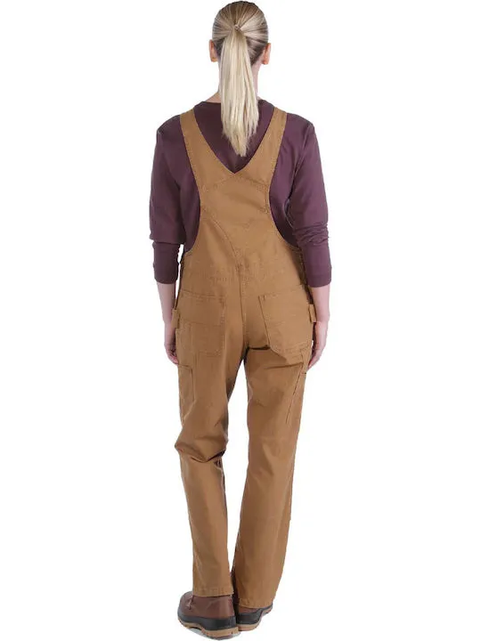 Carhartt Women's Rugged Flex Canvas Bib Overall Brown 102438-211