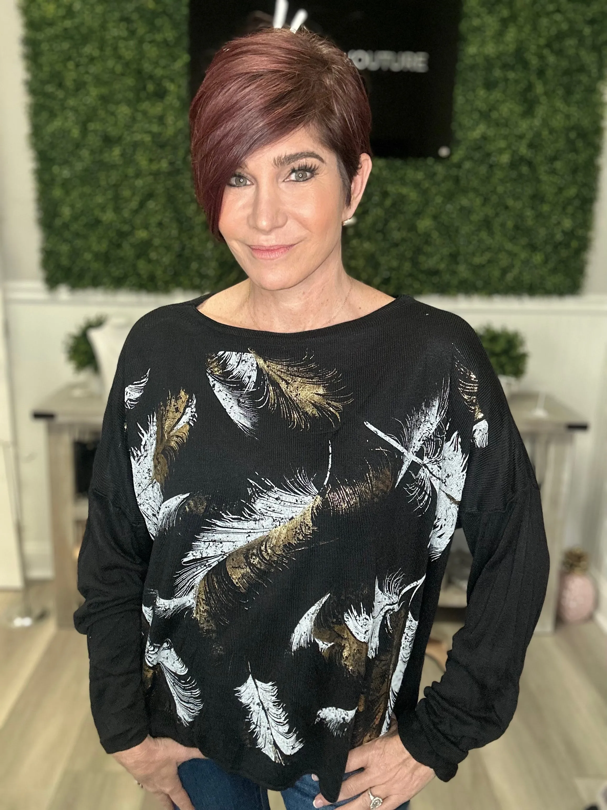 Feathered Me Not Lightweight Top