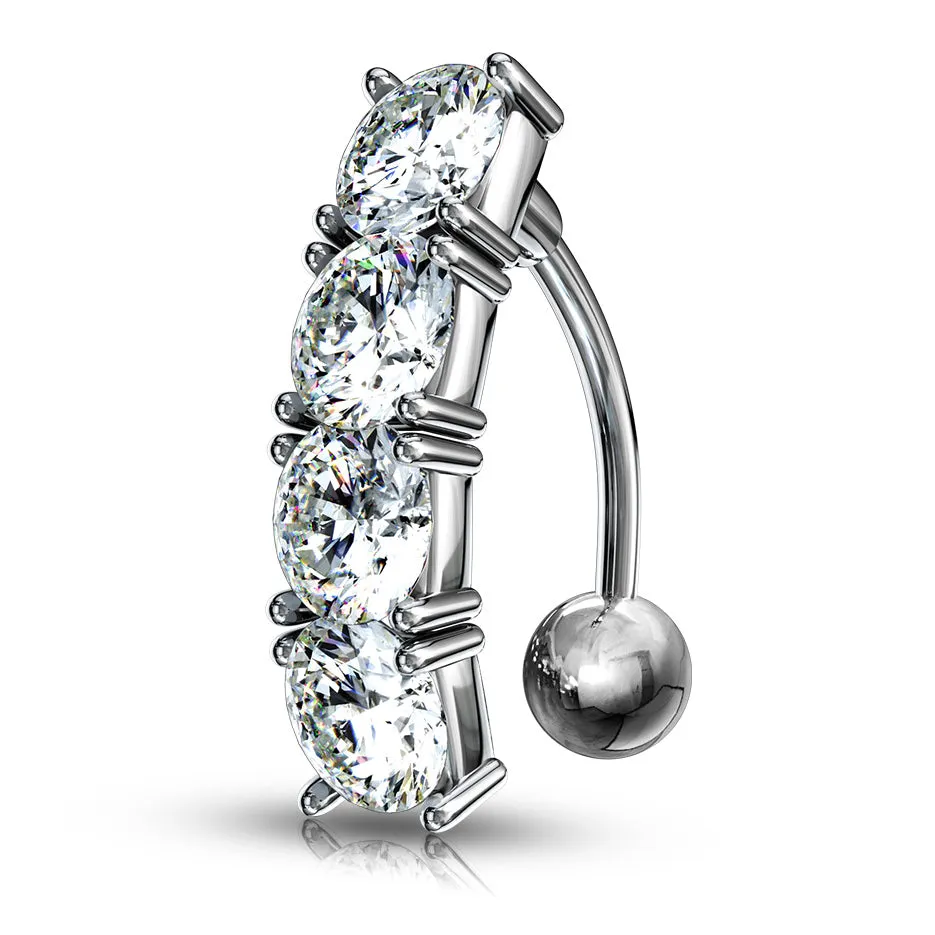 Gem Drop Reverse Belly Ring