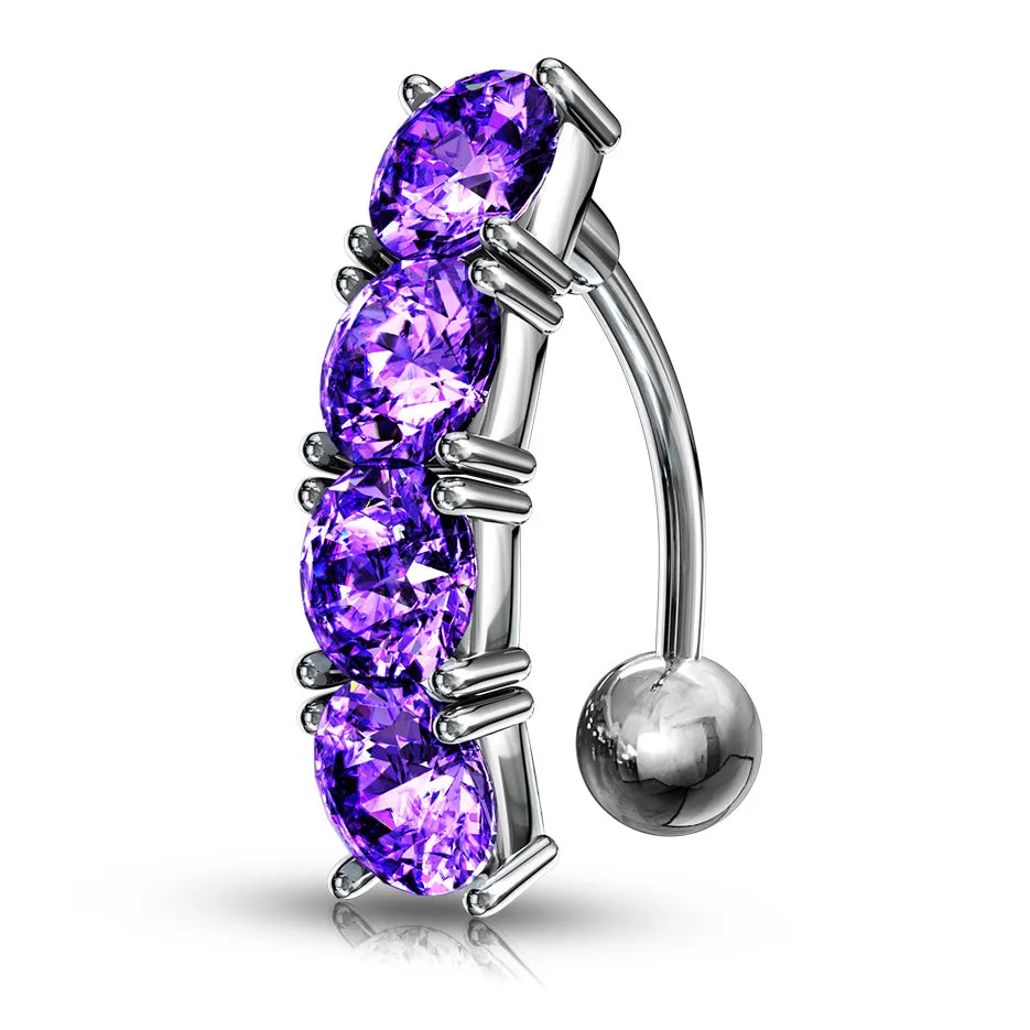 Gem Drop Reverse Belly Ring