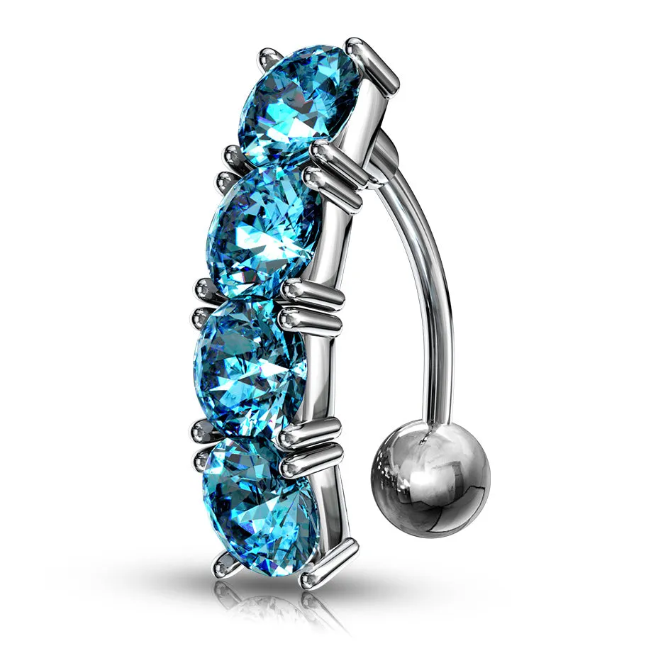 Gem Drop Reverse Belly Ring