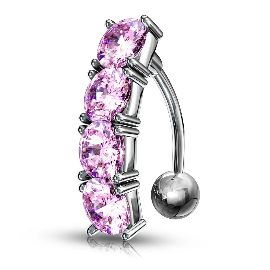 Gem Drop Reverse Belly Ring