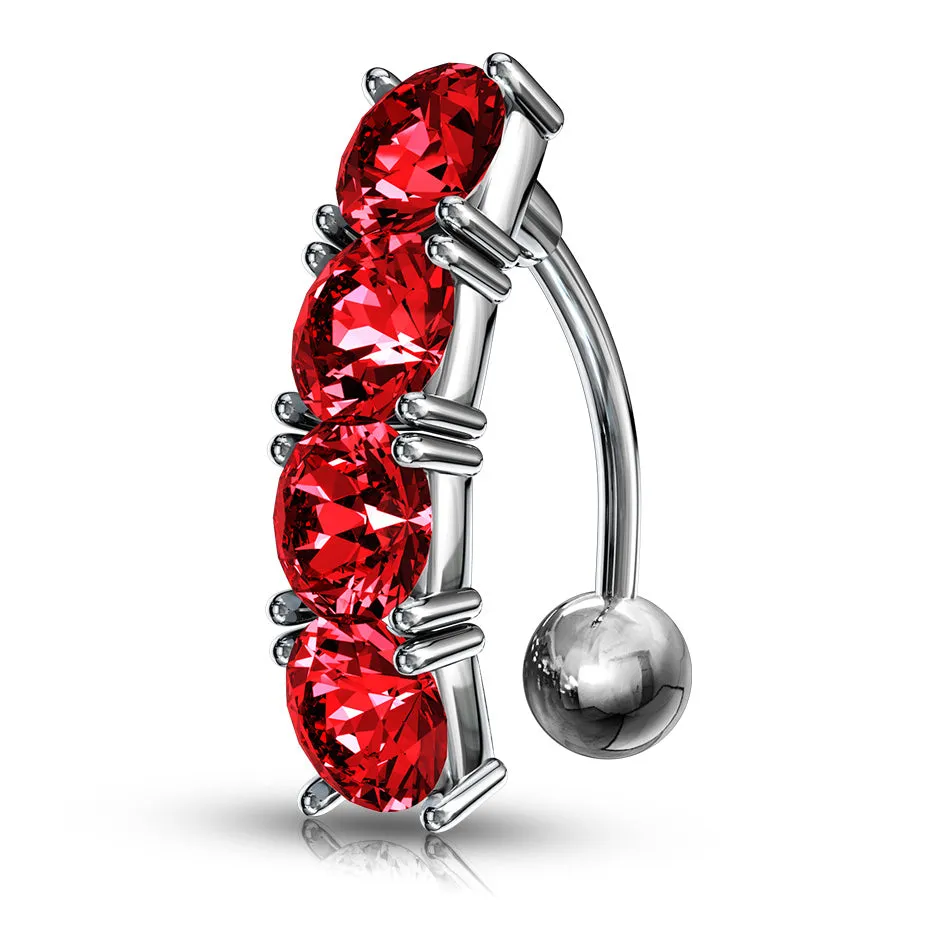 Gem Drop Reverse Belly Ring