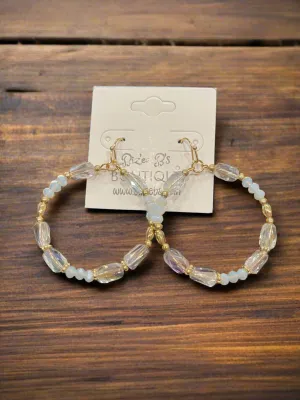 Glamorous Beaded Hoop Earrings