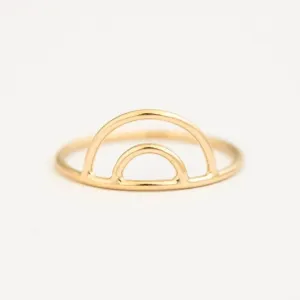 Gold Filled Double Moon Stacking Ring