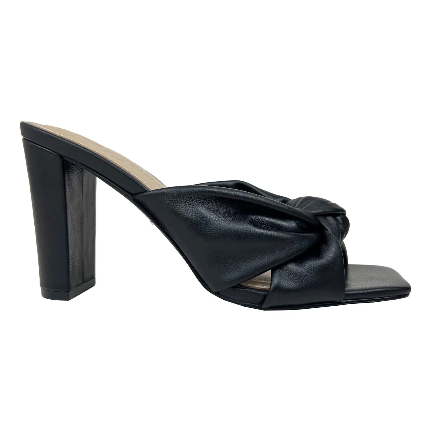 Hazel Knotted Dress Sandal In Black Leather