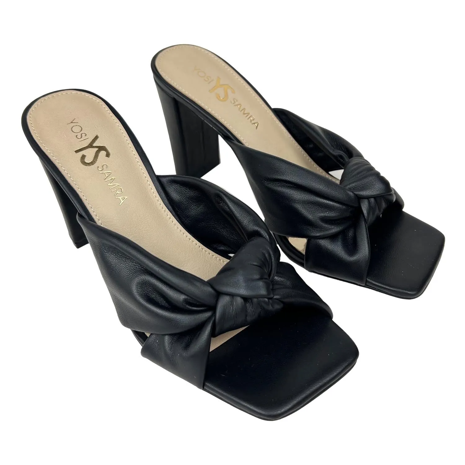 Hazel Knotted Dress Sandal In Black Leather