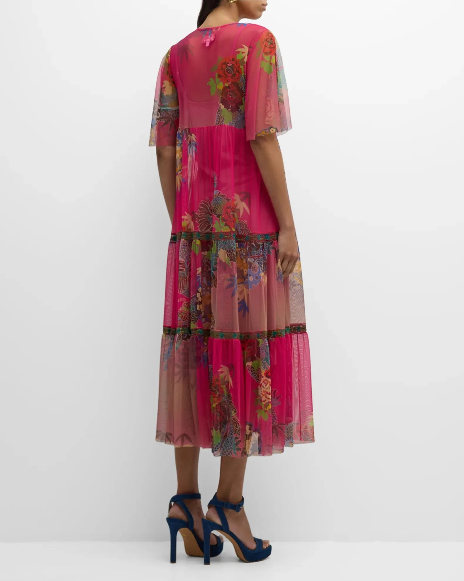 Johnny Was Mazzy Tierd Dress in Dralion Print