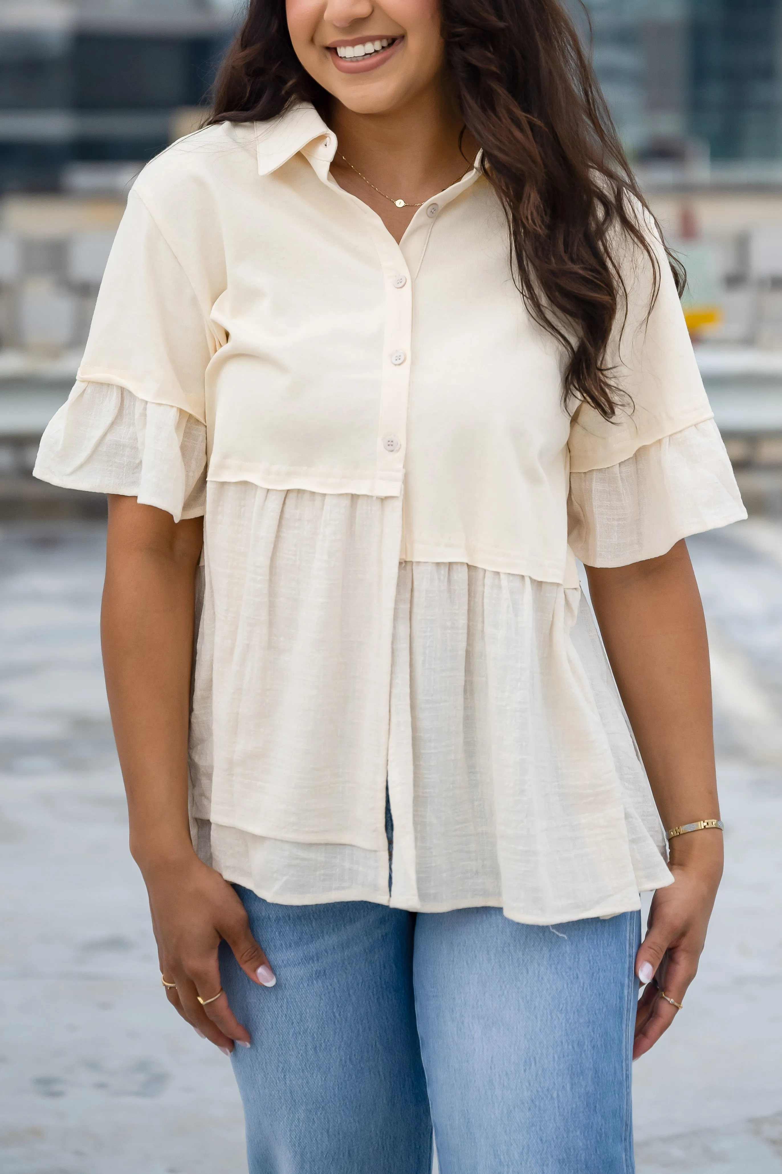 Lacy Babydoll Peplum Top - Final Few