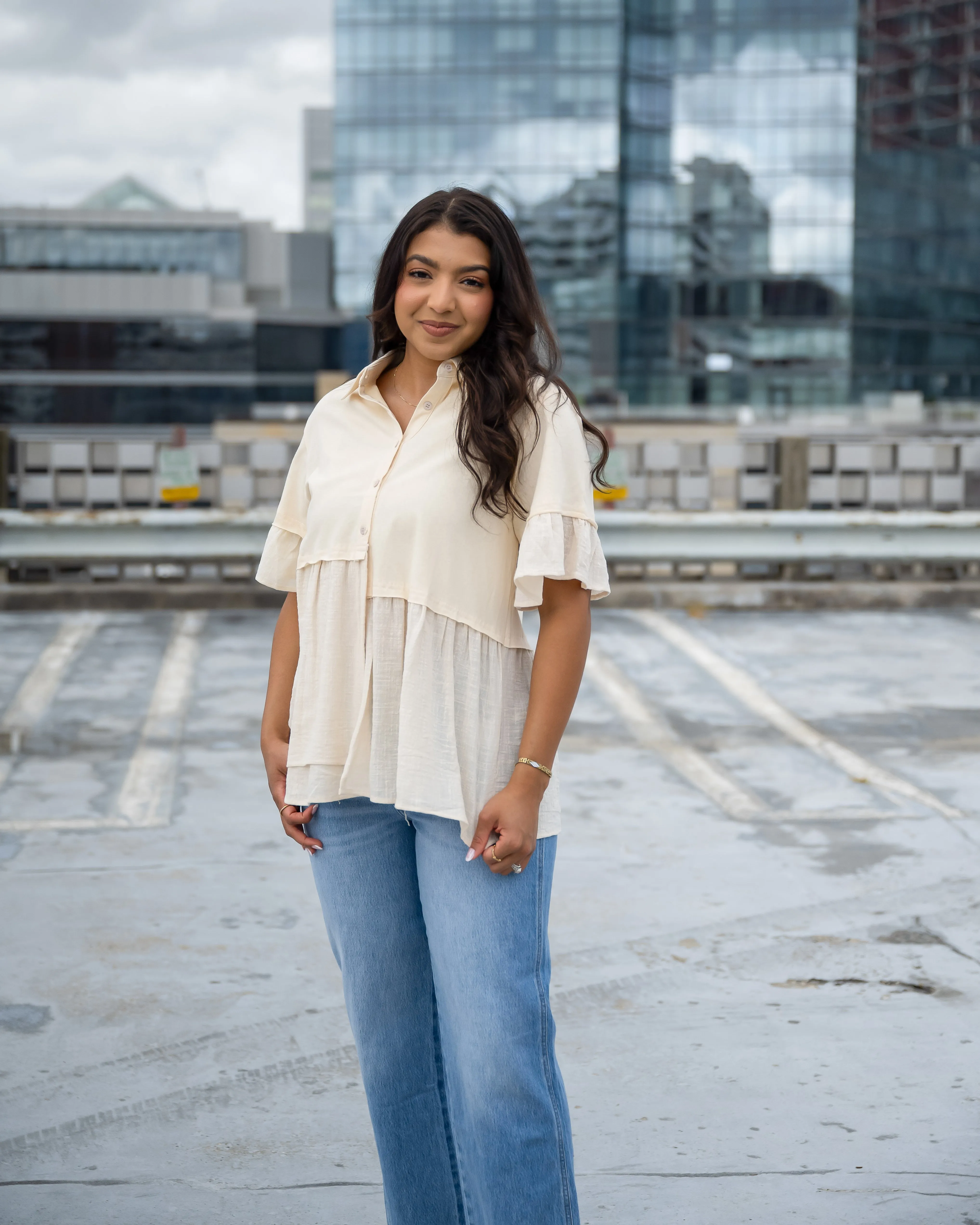 Lacy Babydoll Peplum Top - Final Few