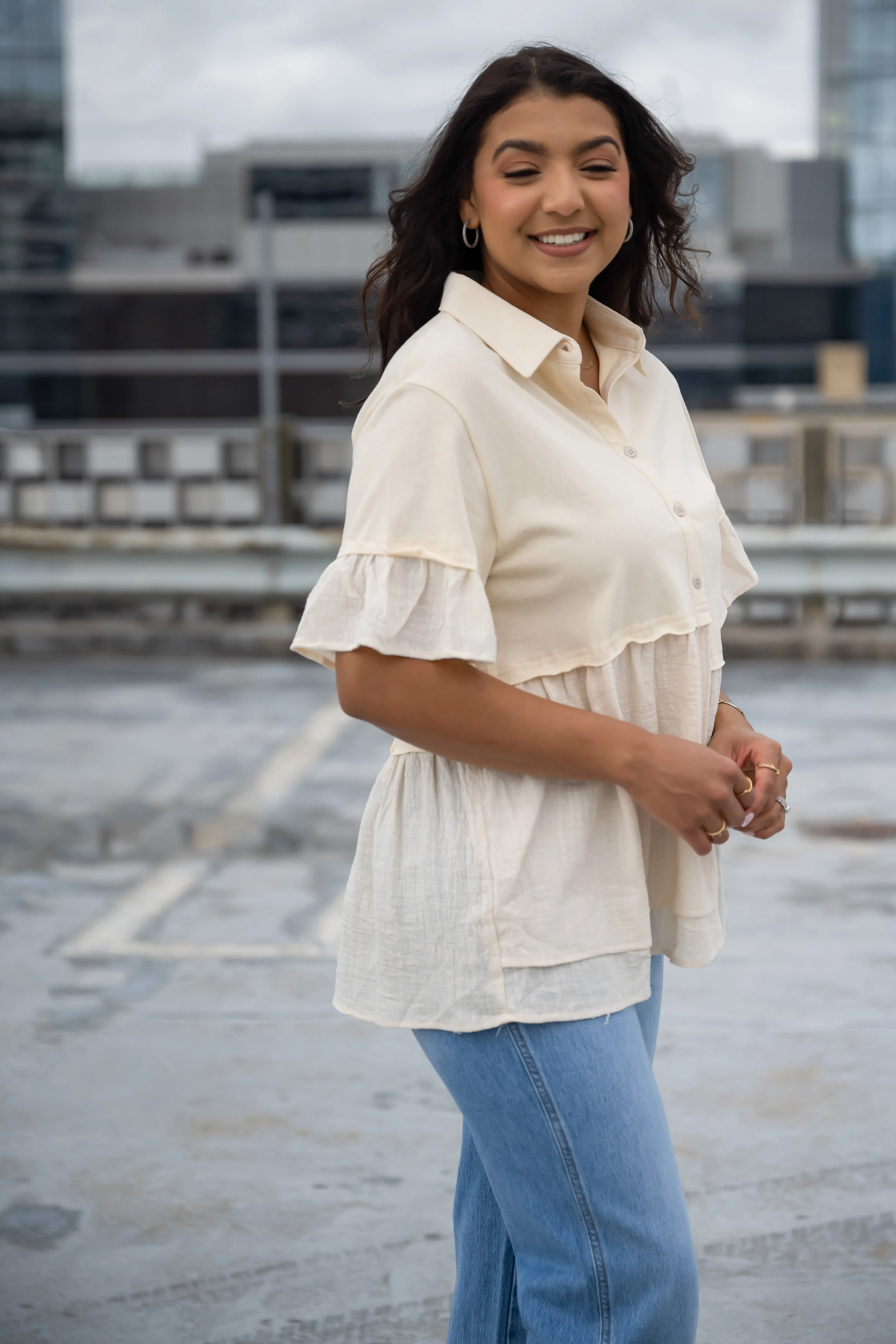 Lacy Babydoll Peplum Top - Final Few