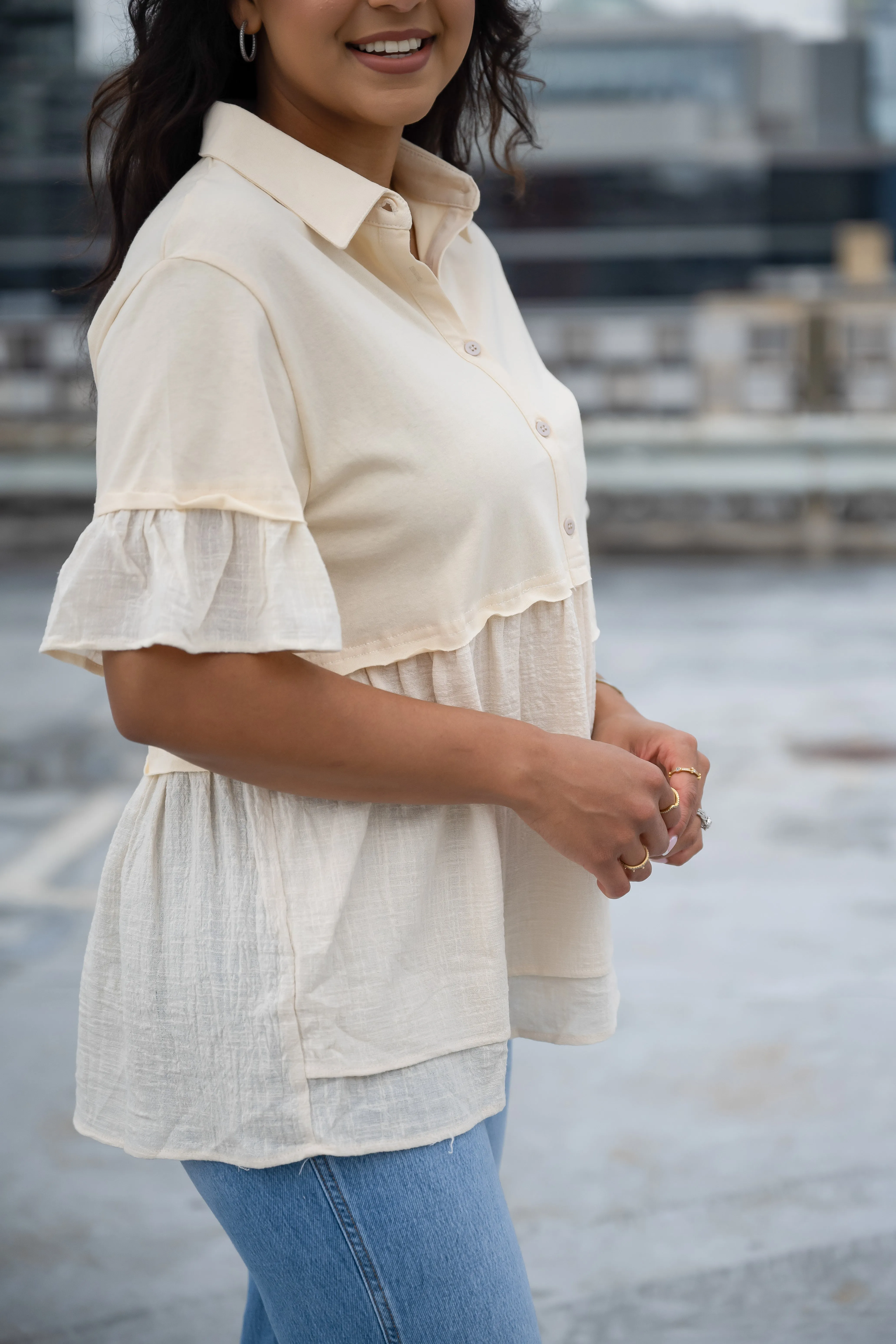 Lacy Babydoll Peplum Top - Final Few