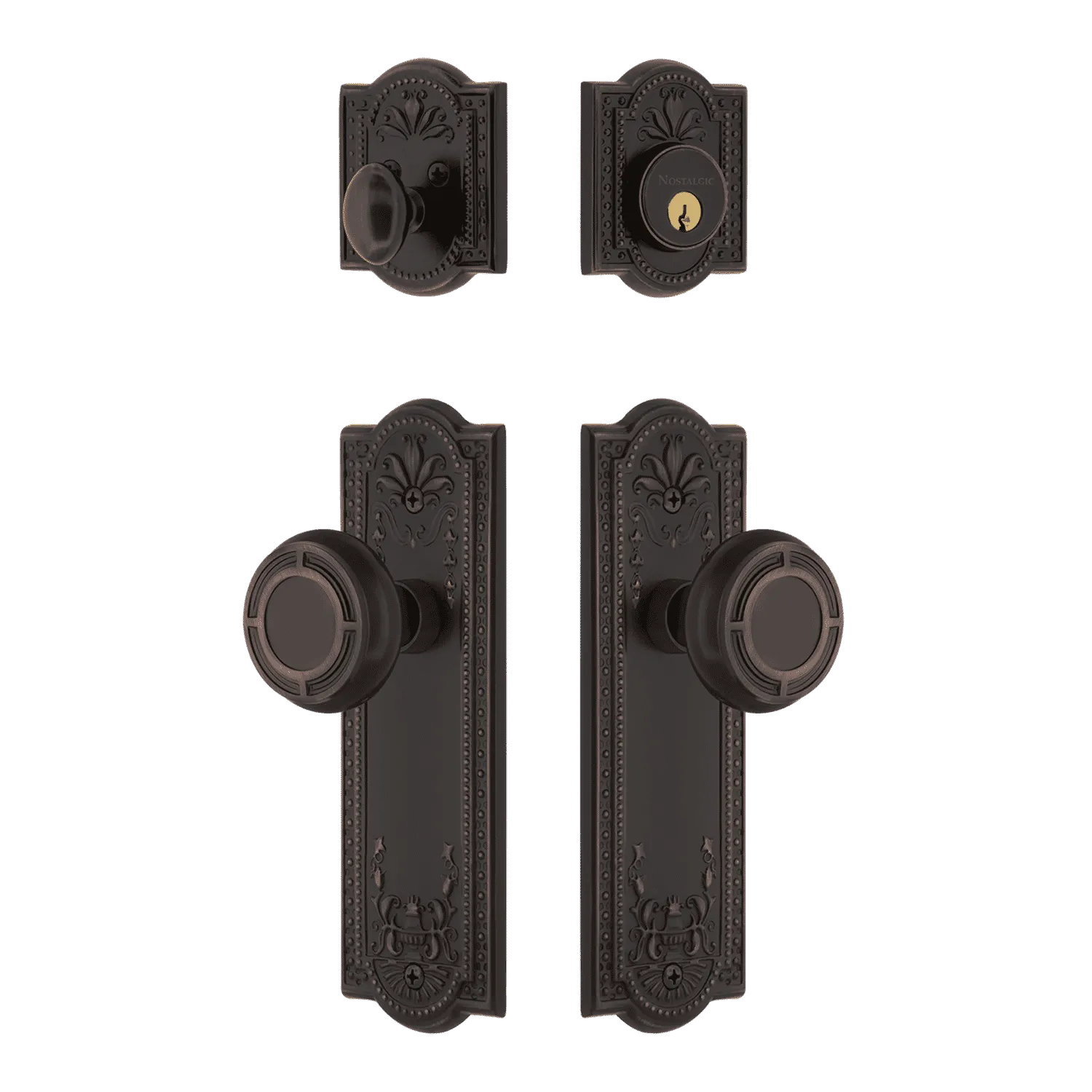 Meadows Entry Set with Mission Knob in Timeless Bronze