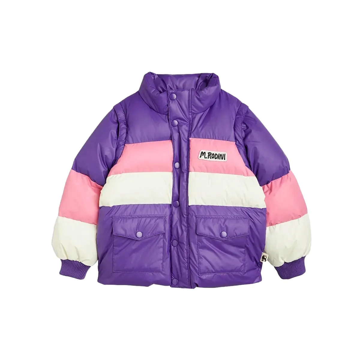 MINI RODINI - Zipper Sleeve Puffer Jacket Purple