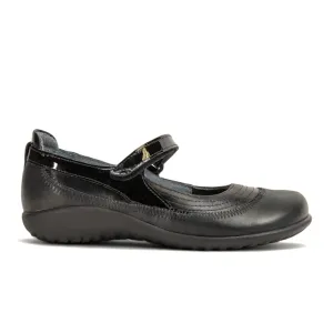 Naot Kirei Mary Jane (Women) - Shiny Black/Black Patent/Black Madras