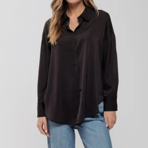 Parker Shadow Stripe Button Down   Black