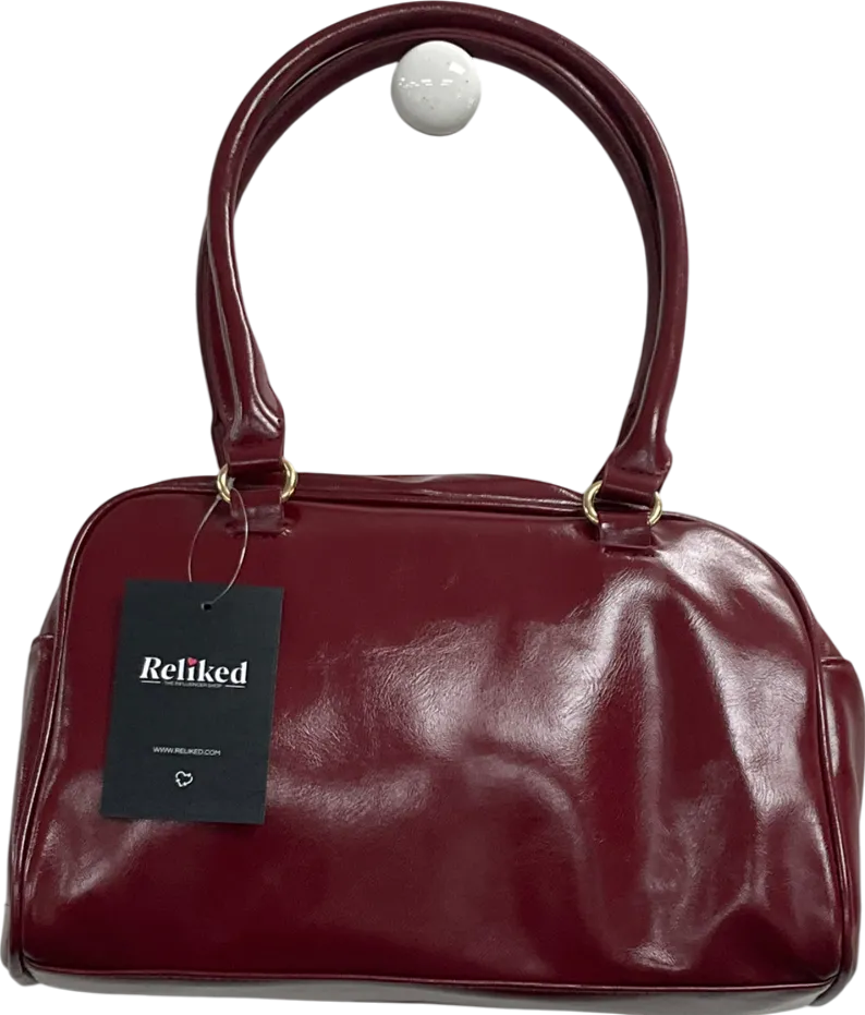 Red Glamorous Top Handle Pocket Detail Bag In Burgundy One Size