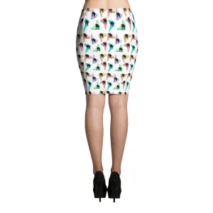 RETRO KITTY Pencil Skirt