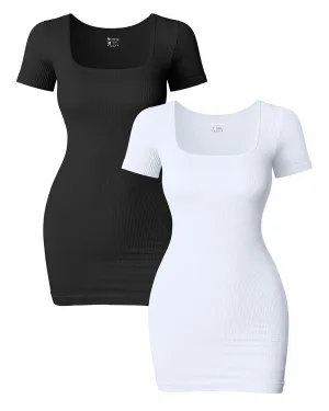 Short Neck Bodycon Mini Dress