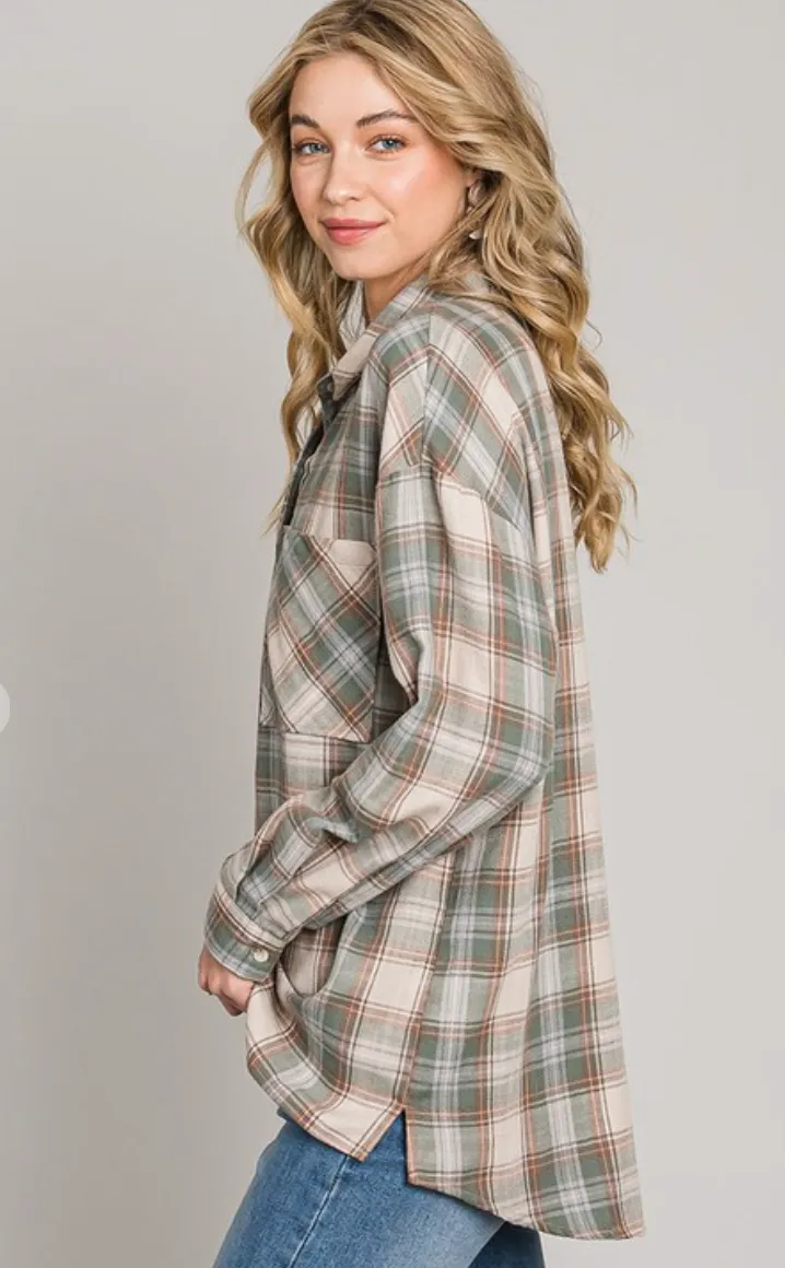 Spruce Button Down Plaid