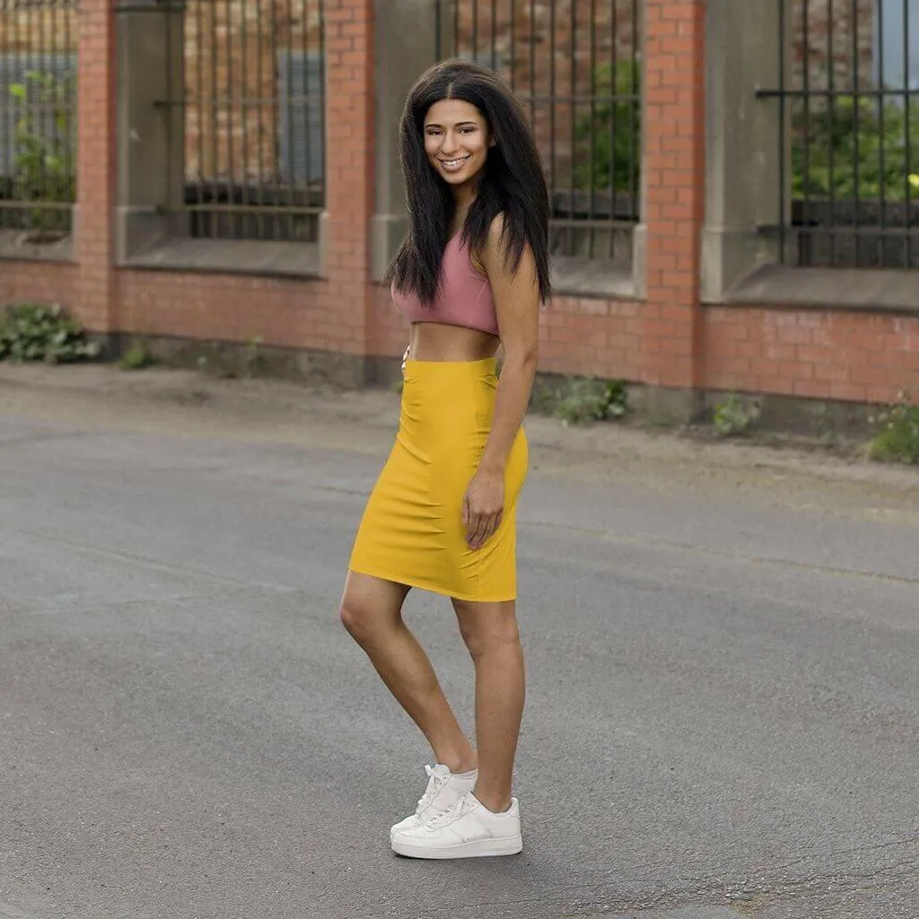 Stylish Yellow Pencil Skirt for Women - Perfect Mini Skirt
