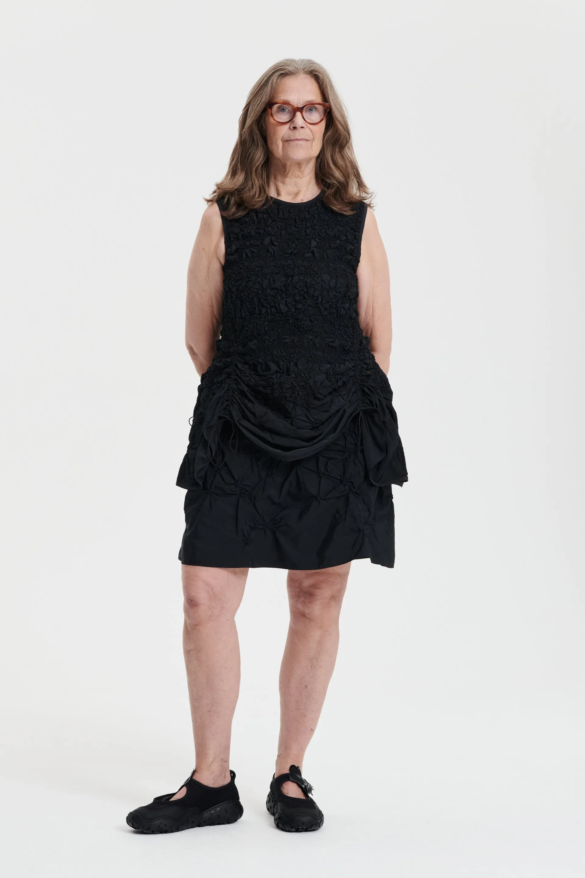 UNIKA | TOP PANSY SMOCK FAILLE BLACK