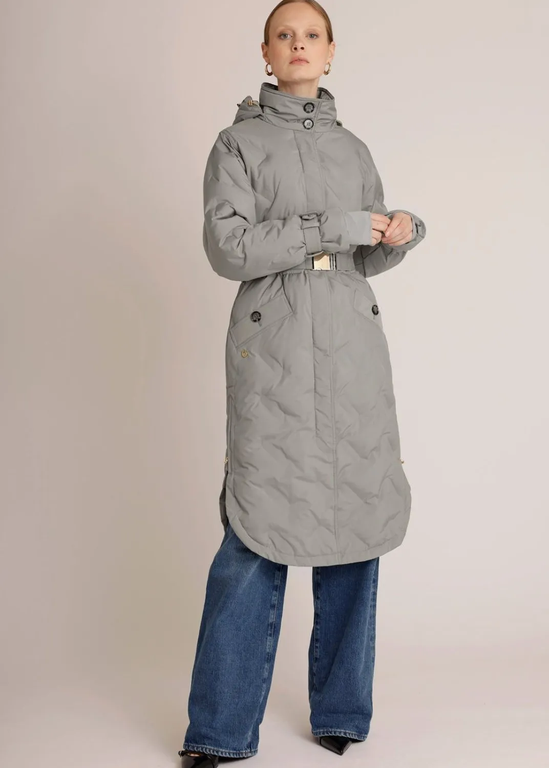 Waterproof Puffer Poncho - Green